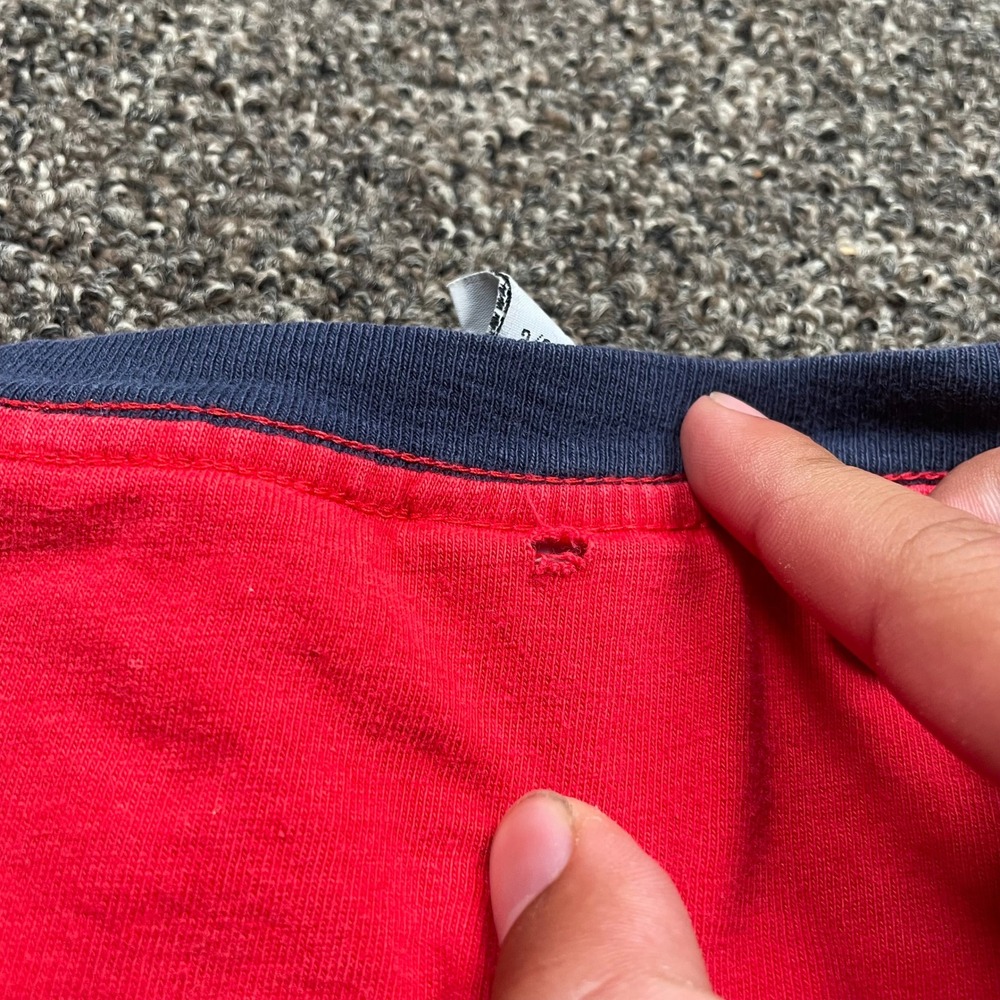 Vintage Tommy Jeans T Shirt Mens Large Colorblock Grey Red Blue Made in USA 90s - Picture 8 of 8